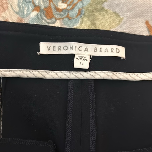 Veronica Beard Navy Wide Leg Crop Pants, Size 14 - Picture 2 of 7